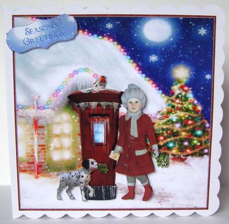 Catching the Christmas Post Decoupage by Margaret McCartney
