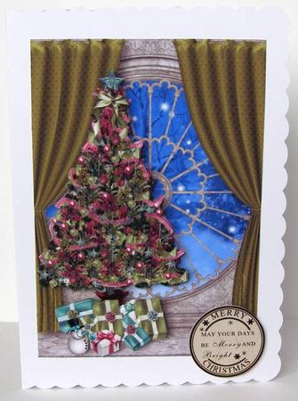 Purple & Green Christmas at the Window by Margaret McCartney