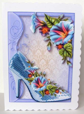 Sequin Shoe & Morning Glory Flowers by Margaret McCartney