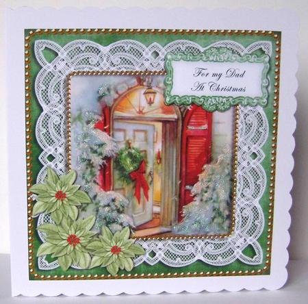 Christmas Door Dad at Christmas 8in Sentiment Topper by Margaret McCartney
