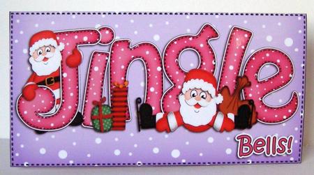 Xmas Jingle Santa Money or Gift Wallet and Card by Margaret McCartney