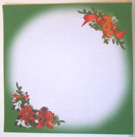 8x8 Christmas Flowers and Gift Green Insert Plate by Margaret McCartney