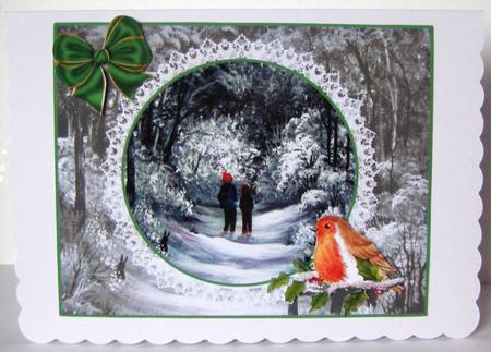 Black and White Christmas, with Separate Decoupage by Margaret McCartney
