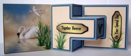 Together Forever Swans T-step Tri Fold by Margaret McCartney