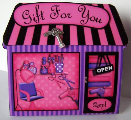 3D Little Hairdressers Shop Gift Card Holder by Margaret McCartney