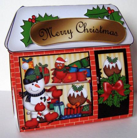 3D Little Christmas Shop Gift Card Holder by Margaret McCartney