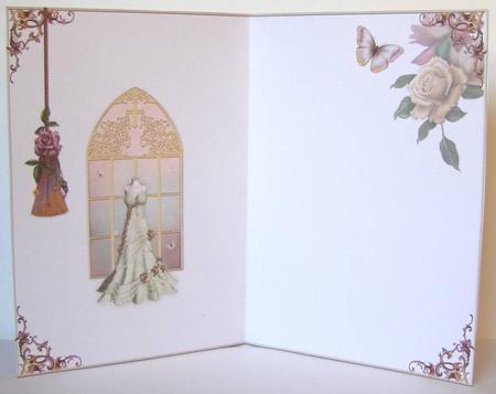 Wedding Dress & Roses Blank Insert by Margaret McCartney