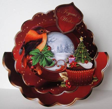 Cute Christmas Friends Scallop Wobble Card Mini-kit by Margaret McCartney