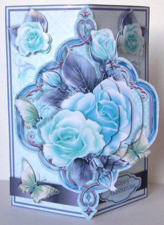 Fold Back Front Mini-kit - Blue Rose by Margaret McCartney