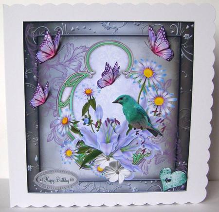 Lilly Flowers & Daisys Card Topper & Decoupage by Margaret McCartney