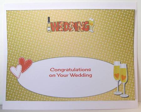 Hearts and Bubbly Wedding Large Dl Insert by Margaret McCartney