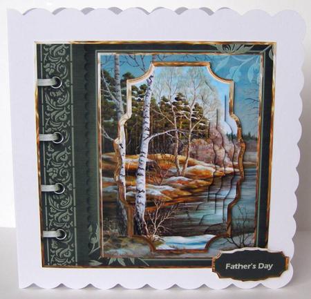 The River Banks in Winter Card with Shaped Layers by Margaret McCartney