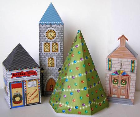 Christmas Village Treat Boxes by Margaret McCartney