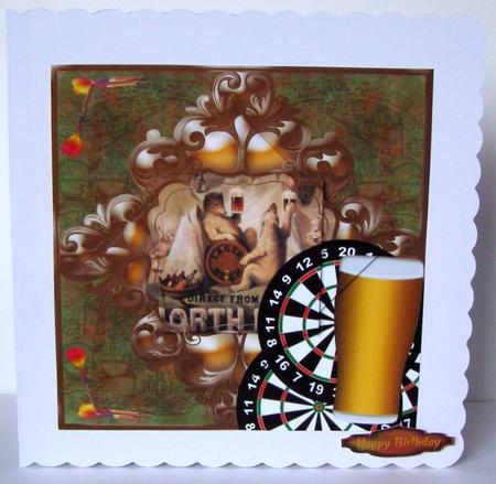 Beer & Darts Flourish Frame 2-twist Pyramid by Margaret McCartney