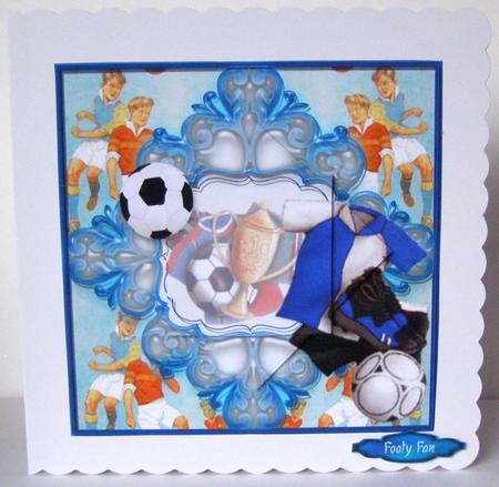 Football Crazy Flourish Frame 2-twist Pyramid by Margaret McCartney