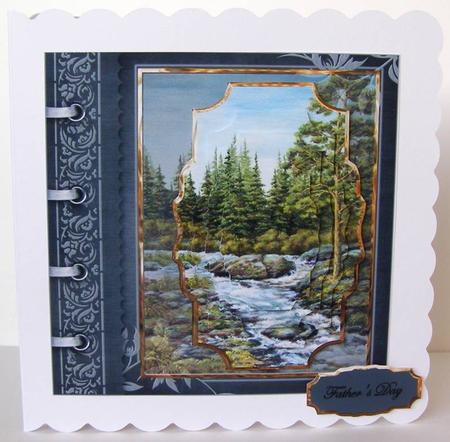 River Runs Fast Card with Shaped Layer for Depth by Margaret McCartney