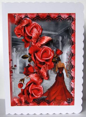 Mock Envelope Red Rose Topper by Margaret McCartney