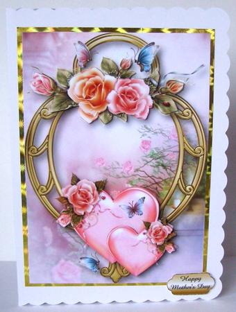 Hearts and Flowers - Rosy Glow Roses by Margaret McCartney