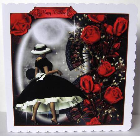 Grace and the Red Roses Card Front Kit by Margaret McCartney