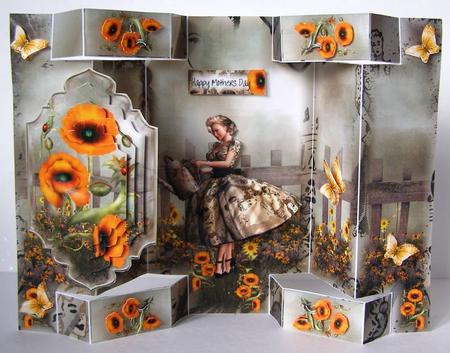 Retro How Does Your Garden Grow Tri Shutter Fold Card Kit by Margaret McCartney