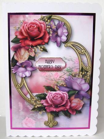 Gorgeous Belle Roses & Golden Frame by Margaret McCartney