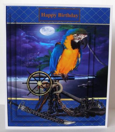 Parrot on a Pirate Beach & Pyramid Layers by Margaret McCartney