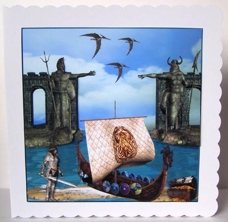 Viking Landing Card Topper & Decoupage by Margaret McCartney
