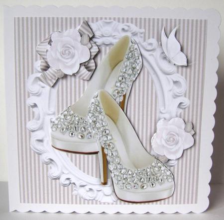 Pretty Diamond Shoes with White Roses 8x8 Mini Kit by Margaret McCartney