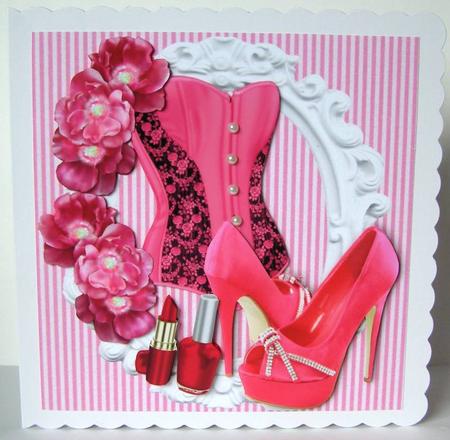 Pink Basque with Sparkle Shoes and Flowers 8x8 Mini Kit by Margaret McCartney