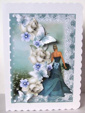 Beauty in Teal Dress Topper Envelope Style by Margaret McCartney