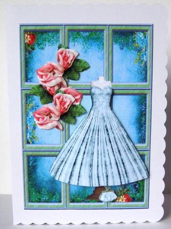 Ball Gown Vintage Roses Window by Margaret McCartney