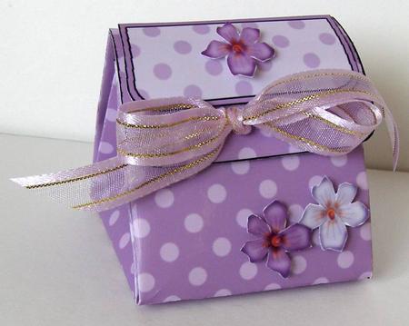 Pretty Violas 3D Fancifold Treat Favour Box by Margaret McCartney