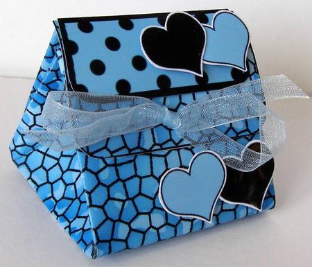 Animal Print Hearts 3D Fancifold Treat Favour Box by Margaret McCartney