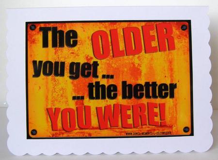 A4 Fun Novelty Senior Moment Saying Card Topper by Margaret McCartney
