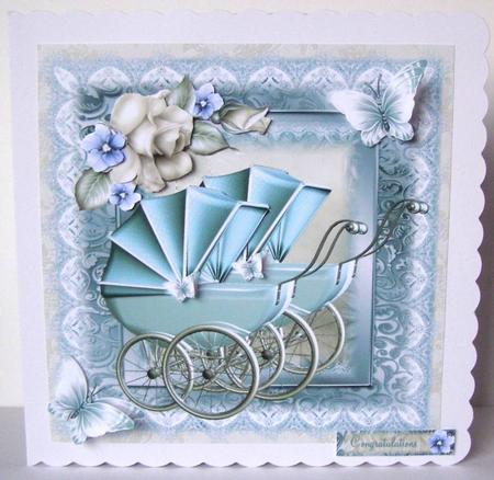 Retro Twins Baby Boy Topper by Margaret McCartney