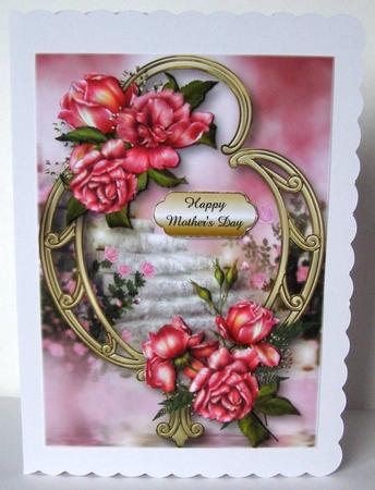 Gorgeous Glory Roses & Golden Frame by Margaret McCartney
