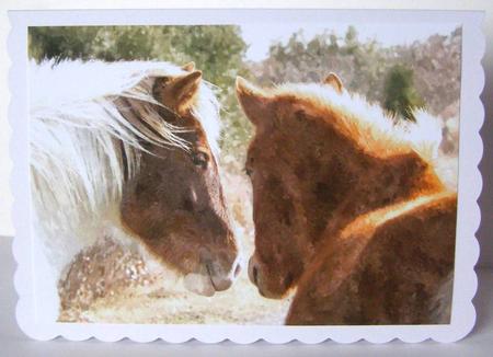 Wild Horses Watercolour Background by Margaret McCartney