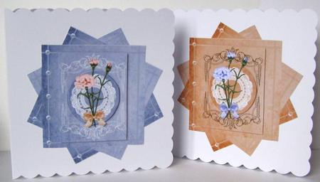 Carnation and Lace Stacked Star Toppers by Margaret McCartney