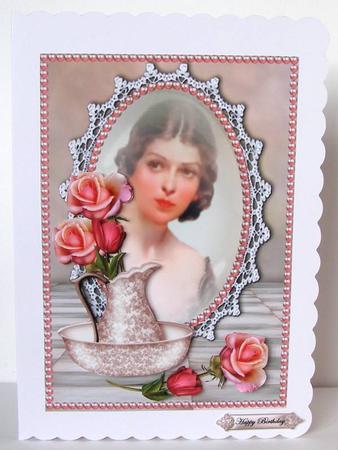 Vintage Beauty in Pearl Frame by Margaret McCartney