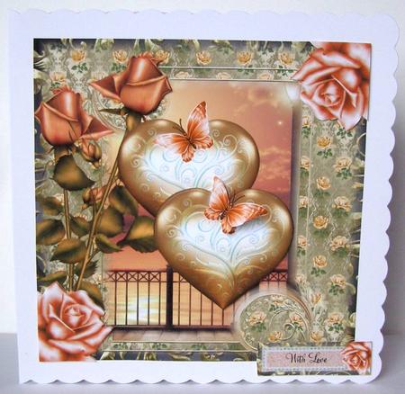 Two Golden Hearts and Roses by Margaret McCartney