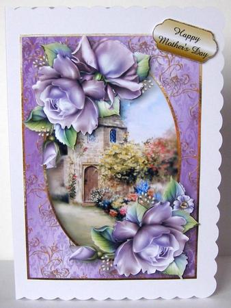 Purple Porcelain Roses at the Dovecote by Margaret McCartney