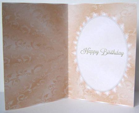 Cafe Au Lait Insert, with Lace and Pearls, Birthday by Margaret McCartney