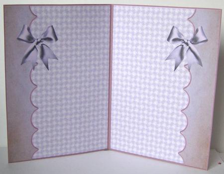 Insert Roses Violets and Satin Bow by Margaret McCartney
