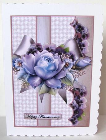 Roses Violets and Satin Bow by Margaret McCartney