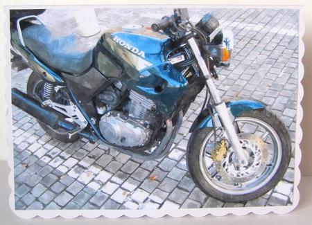 Honda Motorbike Watercolour Background by Margaret McCartney