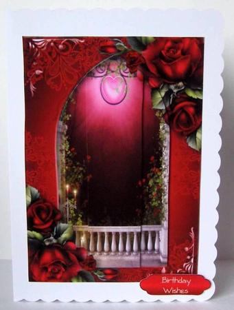 Arched Scene Stacker - Red Roses by Margaret McCartney