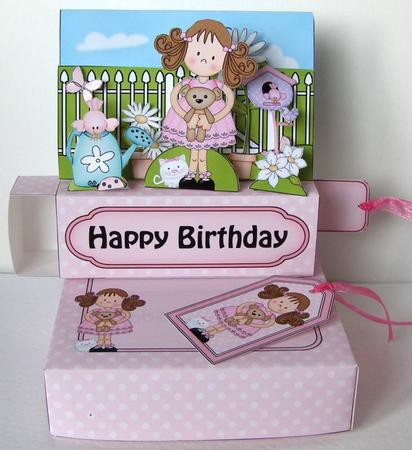 3D Girlz Zoe's Teddy Slider Box Card Kit by Margaret McCartney