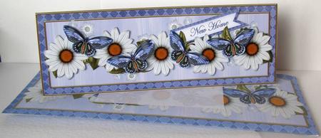 Daisy Butterfly New Home Large Dl Decoupage Card & Env Kit by Margaret McCartney