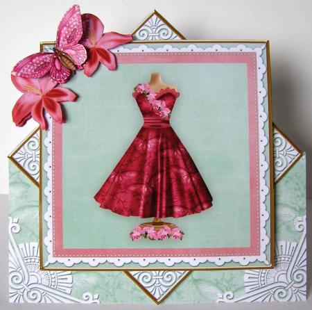 Cerise Mint Butterfly Dress Diamond Mini Card Kit by Margaret McCartney