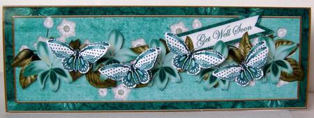Butterfly Get Well Soon Large Dl Decoupage Card & Env Kit by Margaret McCartney